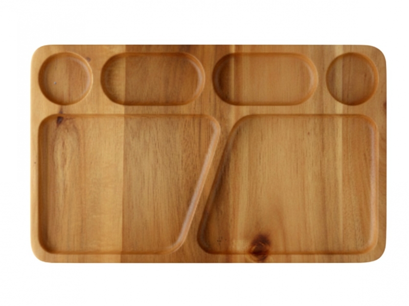  Premium Acacia Wood Charcuterie Platter Tray - Multi-Compartment Serving Board